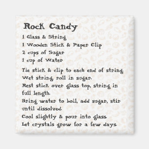 Rock Candy Recipe Magnet pink