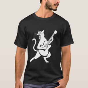 Rock Cat Playing Guitar Funny Cat Lover T-Shirt