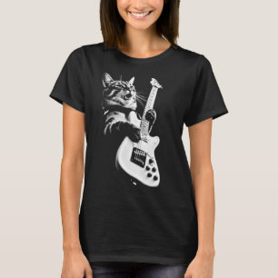 Rock Cat Playing Guitar Guitar Cat T-Shirt