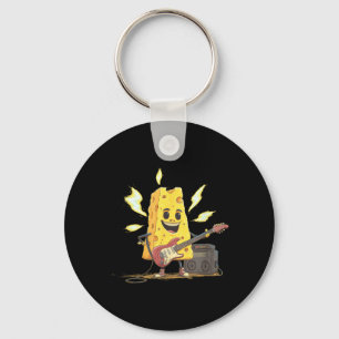 Rock Cheese with Amplifier and E-Guitar Graphic Key Ring