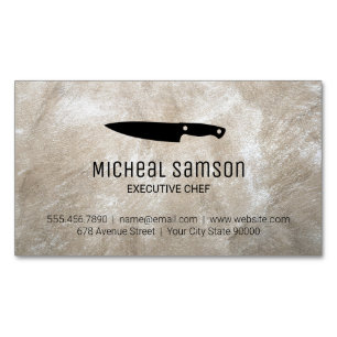 Rock Chef Knife Executive Chef Magnetic Business Card
