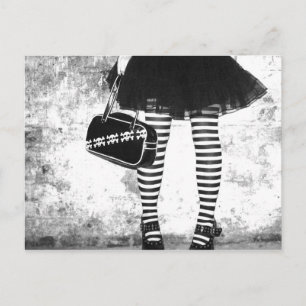 Rock Chic Stripey Postcard