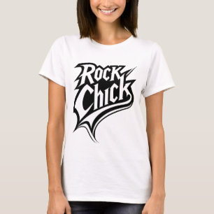 Rock Chick – Bold Black and White Typography T-Shirt