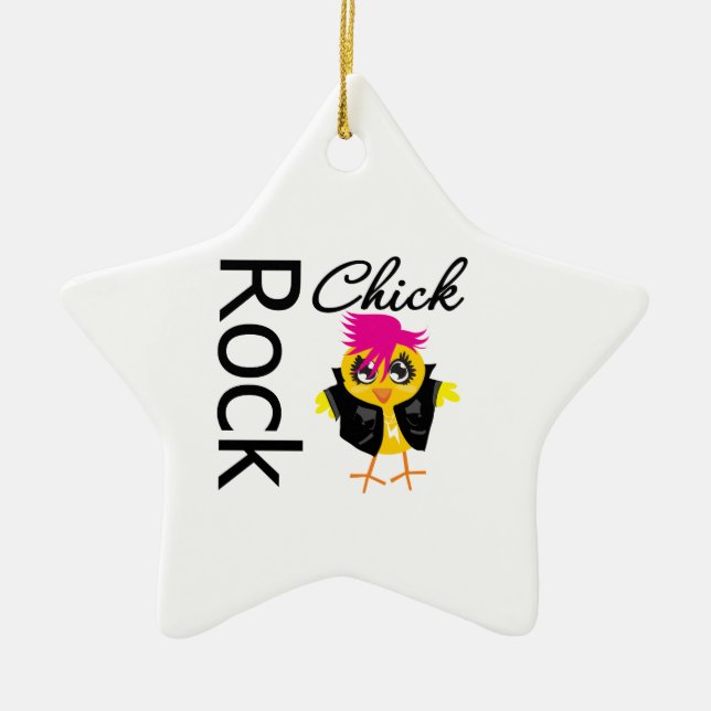 Rock Chick Ceramic Tree Decoration (Front)