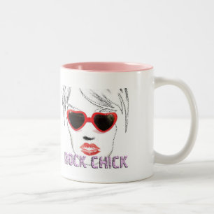 Rock Chick Glasses Two-Tone Coffee Mug