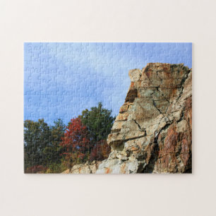 Rock Cliff Fall Foliage Nature  Jigsaw Puzzle