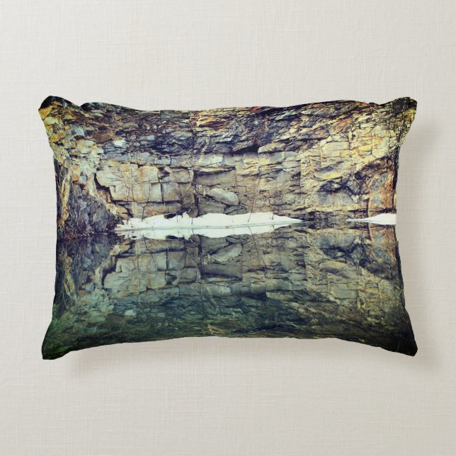 Rock Cliff Reflections In Pond 3  Decorative Cushion (Front)