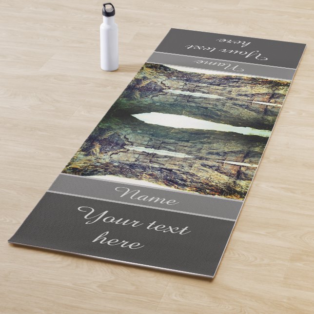 Rock Cliff Reflections In Pond Personalised Yoga Mat (In Situ)