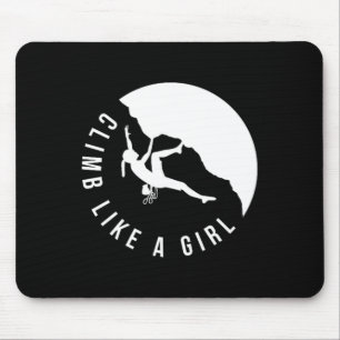 Rock Climb Like A Girl Womens Climbing T Shirt Bou Mouse Mat