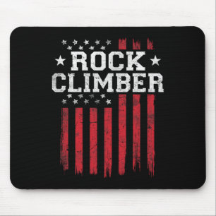 Rock Climber American Flag Usa Patriot Patriotic C Mouse Mat