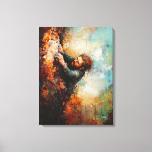 Rock Climber Art - Abstract Adventure Sports Canvas Print