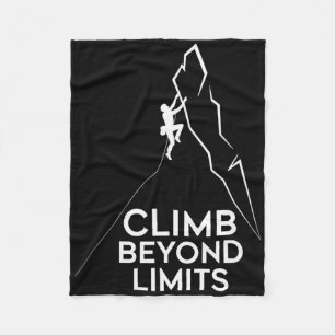 Rock Climber Beyond Limits Funny Climbing Adventur Fleece Blanket