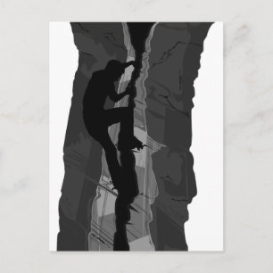 Rock Climber Bouldering Postcard