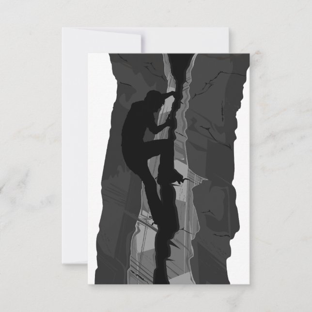 Rock Climber Bouldering RSVP Card (Front)
