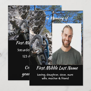 Rock Climber Celebration of Life Service Invitation