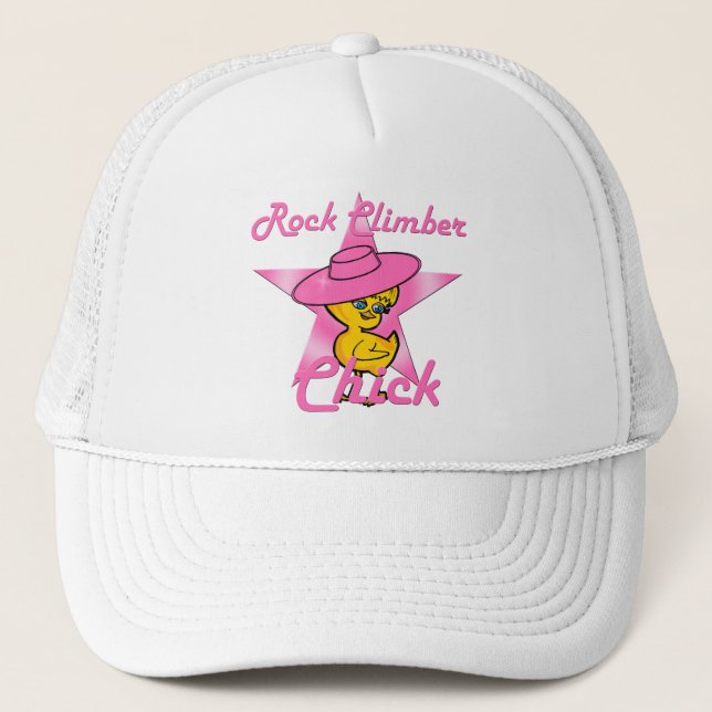 Rock Climber Chick #8 Trucker Hat (Front)