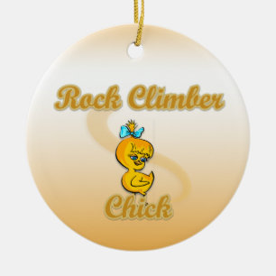 Rock Climber Chick Ceramic Tree Decoration