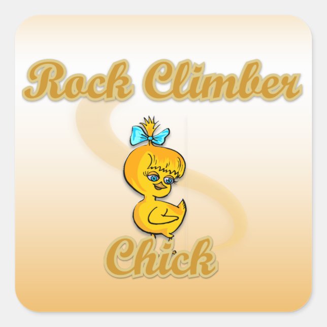 Rock Climber Chick Square Sticker (Front)