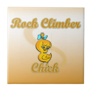 Rock Climber Chick Tile