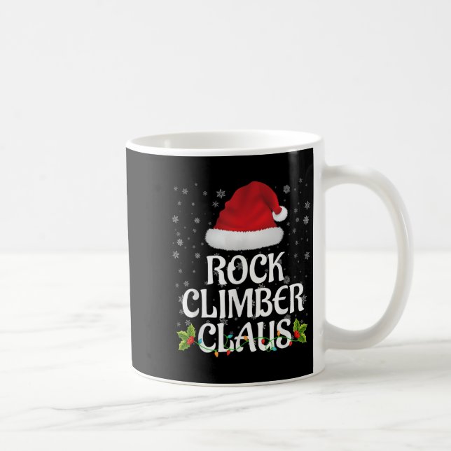 Rock Climber Claus Christmas Lights Pajama Family  Coffee Mug (Right)
