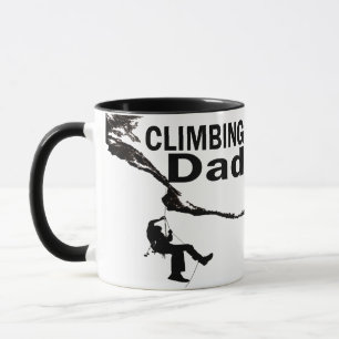 Rock climber climbing dad mug