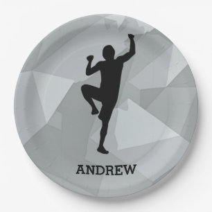 Rock Climber Design Paper Plate