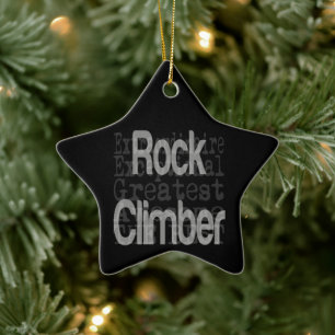 Rock Climber Extraordinaire Ceramic Tree Decoration