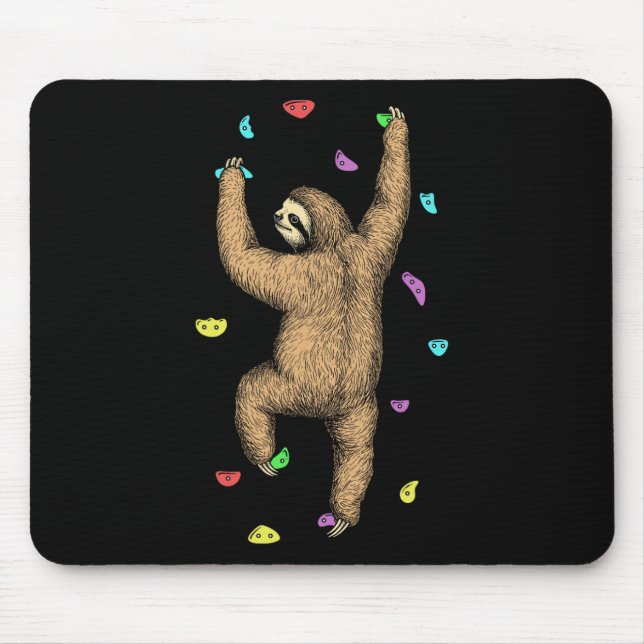 Rock Climber Indoor Wall Climbing Slow Sloth Funny Mouse Mat (Front)