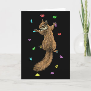 Rock Climber Indoor Wall Climbing Squirrel Funny C Card