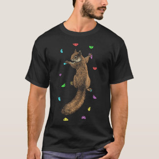 Rock Climber Indoor Wall Climbing Squirrel Funny T-Shirt