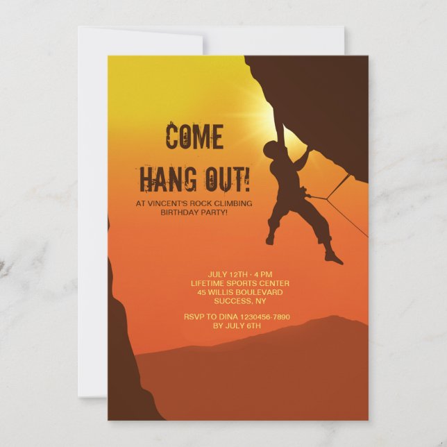 Rock Climber Invitation (Front)