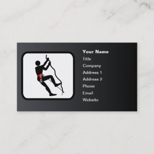 Rock Climber Logo Customisable Black Business Card