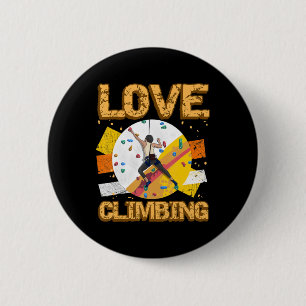 Rock Climber Love Climbing Rock Jock Belayer Ice M 6 Cm Round Badge