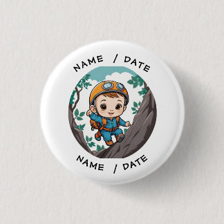 Rock Climber Outdoor Adventure Baby Boy 3 Cm Round Badge