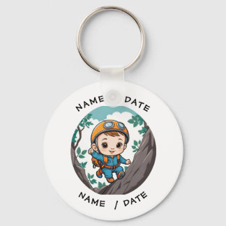 Rock Climber Outdoor Adventure Baby Boy Key Ring