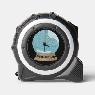 Rock climber rope repelling snow globe unique 1