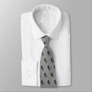 Rock Climber Scaling Mountain Face Logo on Striped Tie