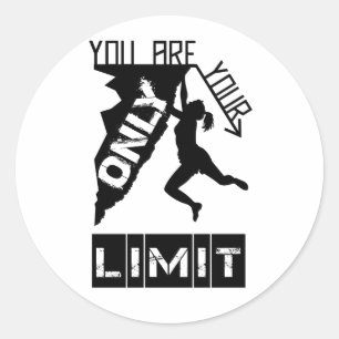 Rock Climber Silhouette - Inspirational Climbing Classic Round Sticker
