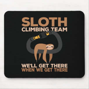 Rock Climber Sloth Climbing Team Carabiner Mouse Mat
