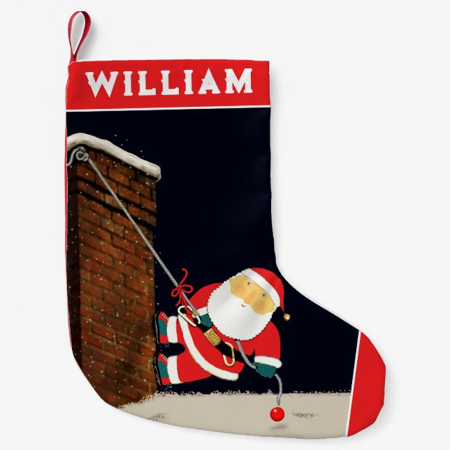 Rock Climber Small Christmas Stocking (Front)