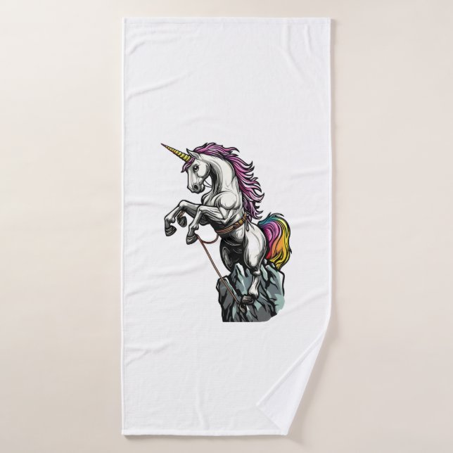 Rock Climber Unicorn (1) Bath Towel (Bath Towel)