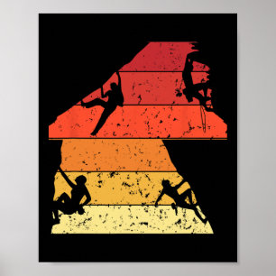 Rock Climbers Bouldering Extreme Sports Outdoors A Poster