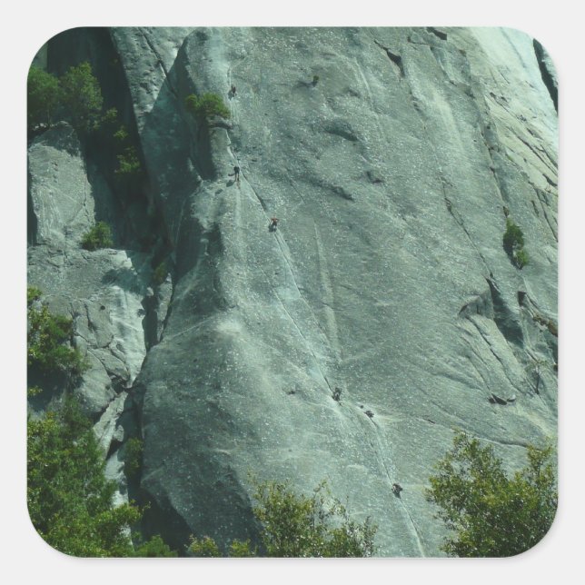Rock Climbers on El Capitan Square Sticker (Front)