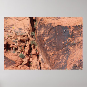 Rock Climbers Ultraman Wall Red Rock Nevada Poster