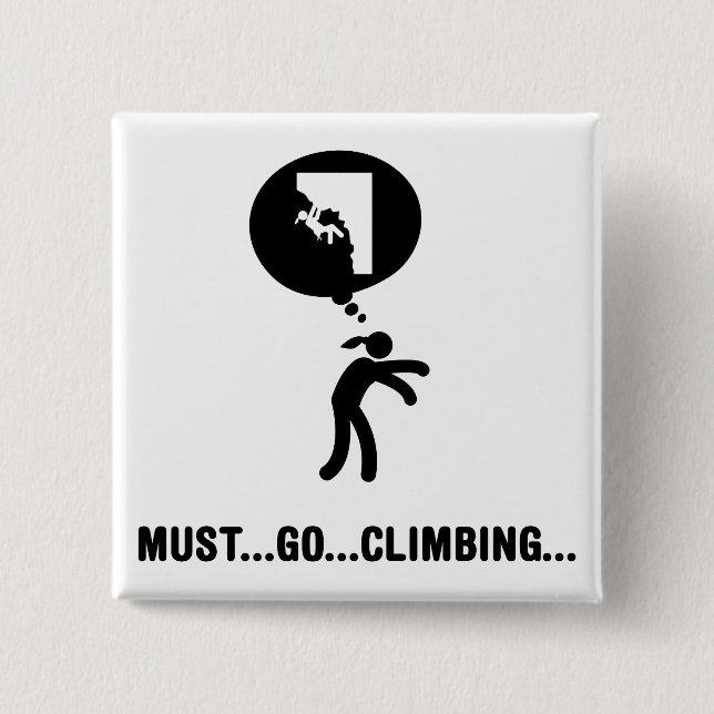 Rock Climbing 15 Cm Square Badge (Front)