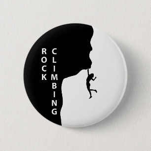 Rock climbing 6 cm round badge