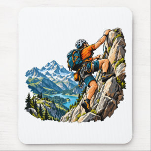 Rock climbing adventure for mountain climbers mouse mat