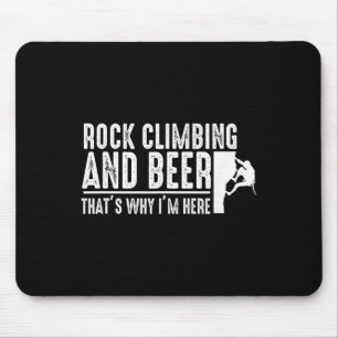 Rock Climbing And Beer - Bouldering Rock Climber Mouse Mat