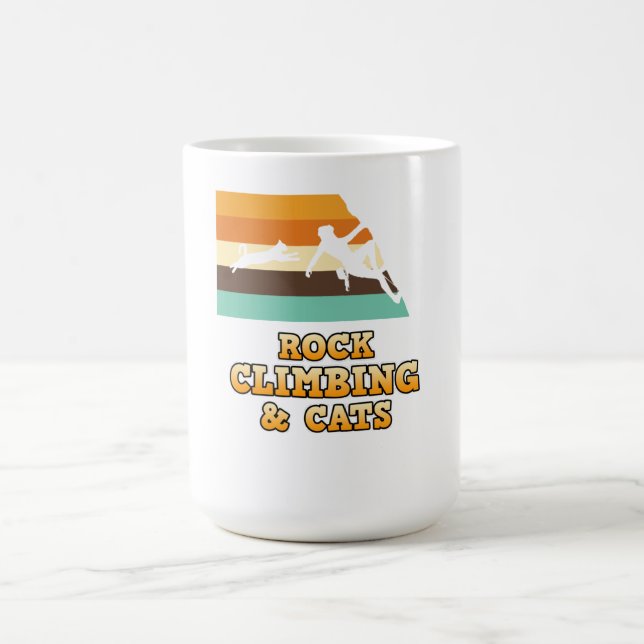 Rock Climbing And Cats Mountain Climber Lover Grap Coffee Mug (Center)