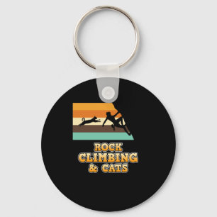 Rock Climbing And Cats Mountain Climber Lover Grap Key Ring